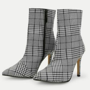 🍂👢SIDE ZIPPER STILETTO PLAID BOOTS👢🍂